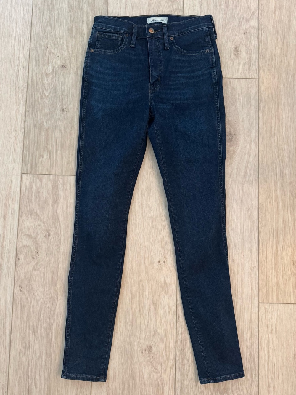 Madewell 10” high rise skinny women’s dark blue denim jeans 27 Tall perfect